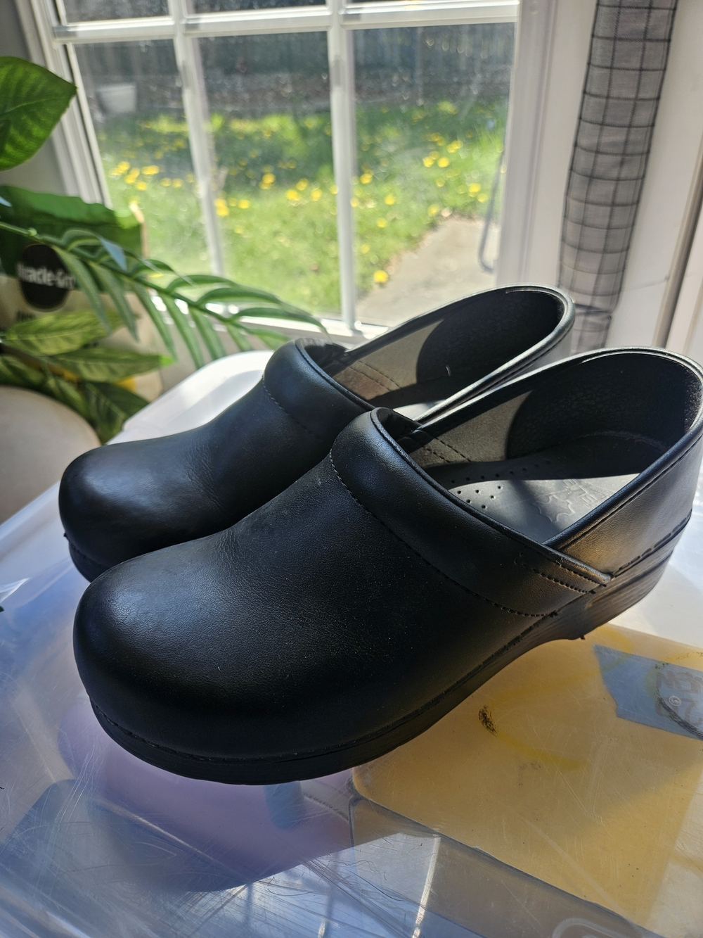 Dansko Black Leather Clogs